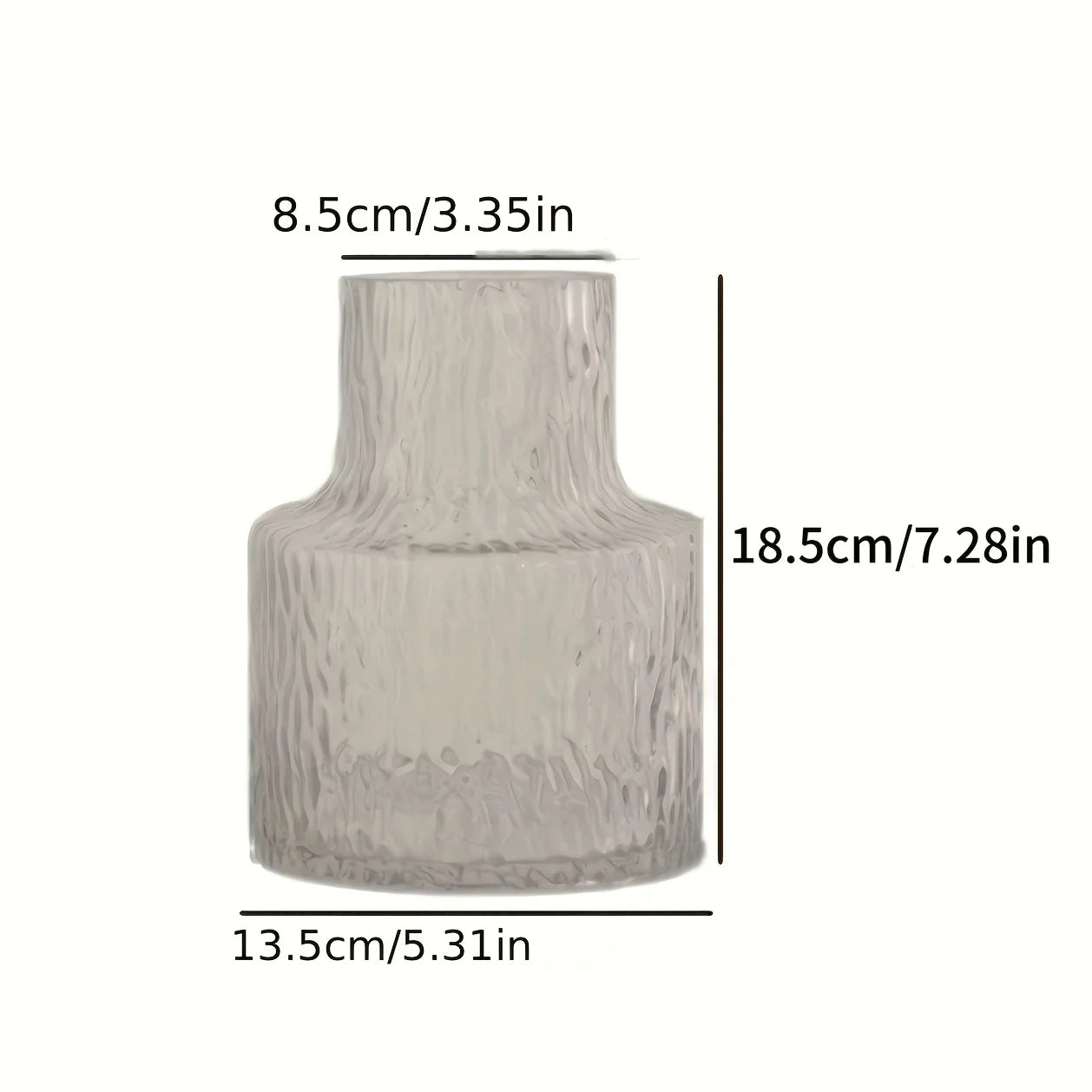 Nordic Vintage-Style Textured Glass Vase for Wide-Mouth Flower Arrangements, Perfect for Home And Table Decoration
