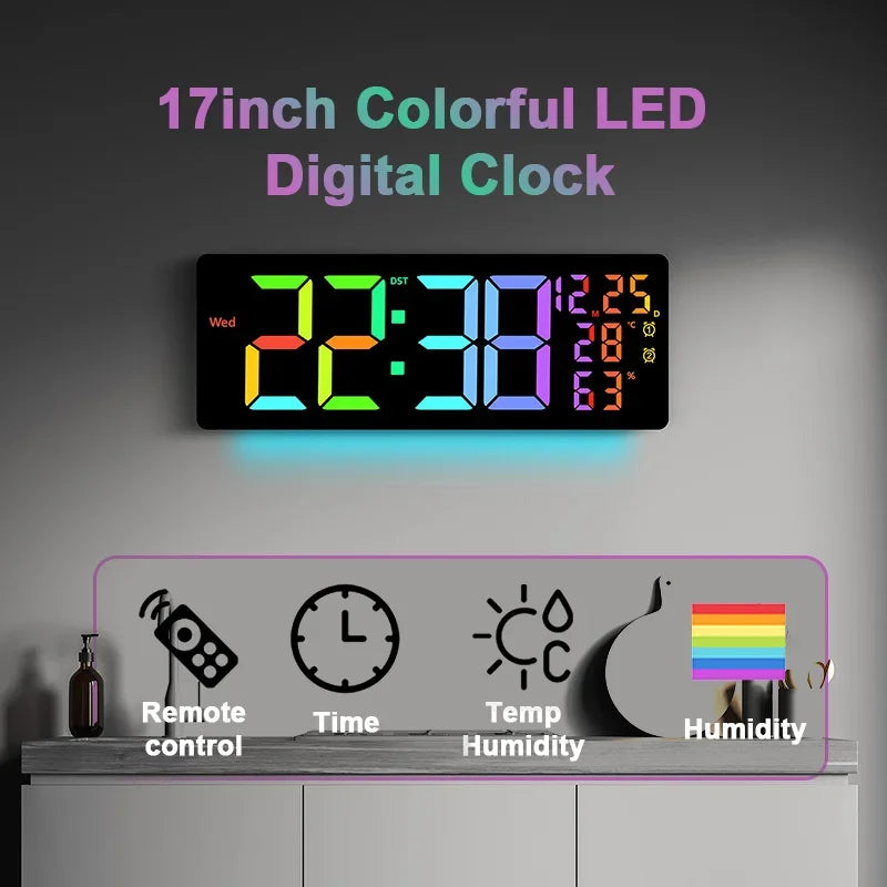 RGB Digital Wall Clock