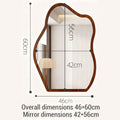 Irregular Wall Mirror Wavy Wooden Framed Modern Bohemian Decorative Mirror for Bathroom Bedroom Living Room Entryway