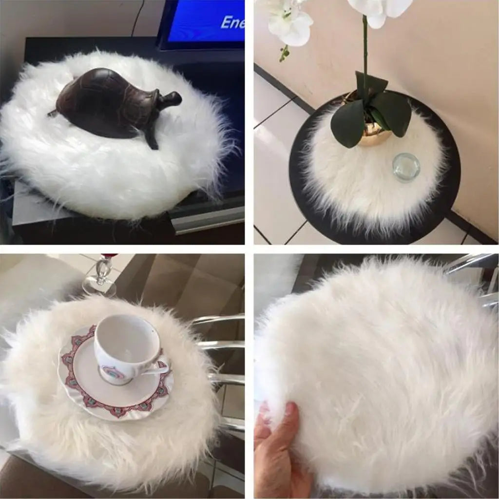 fityle Fashion Area Rug Soft Sheepskin Skin Faux Fur Fake Rug Mat Small Rugs Living Bedroom Window Bedside Home Decor