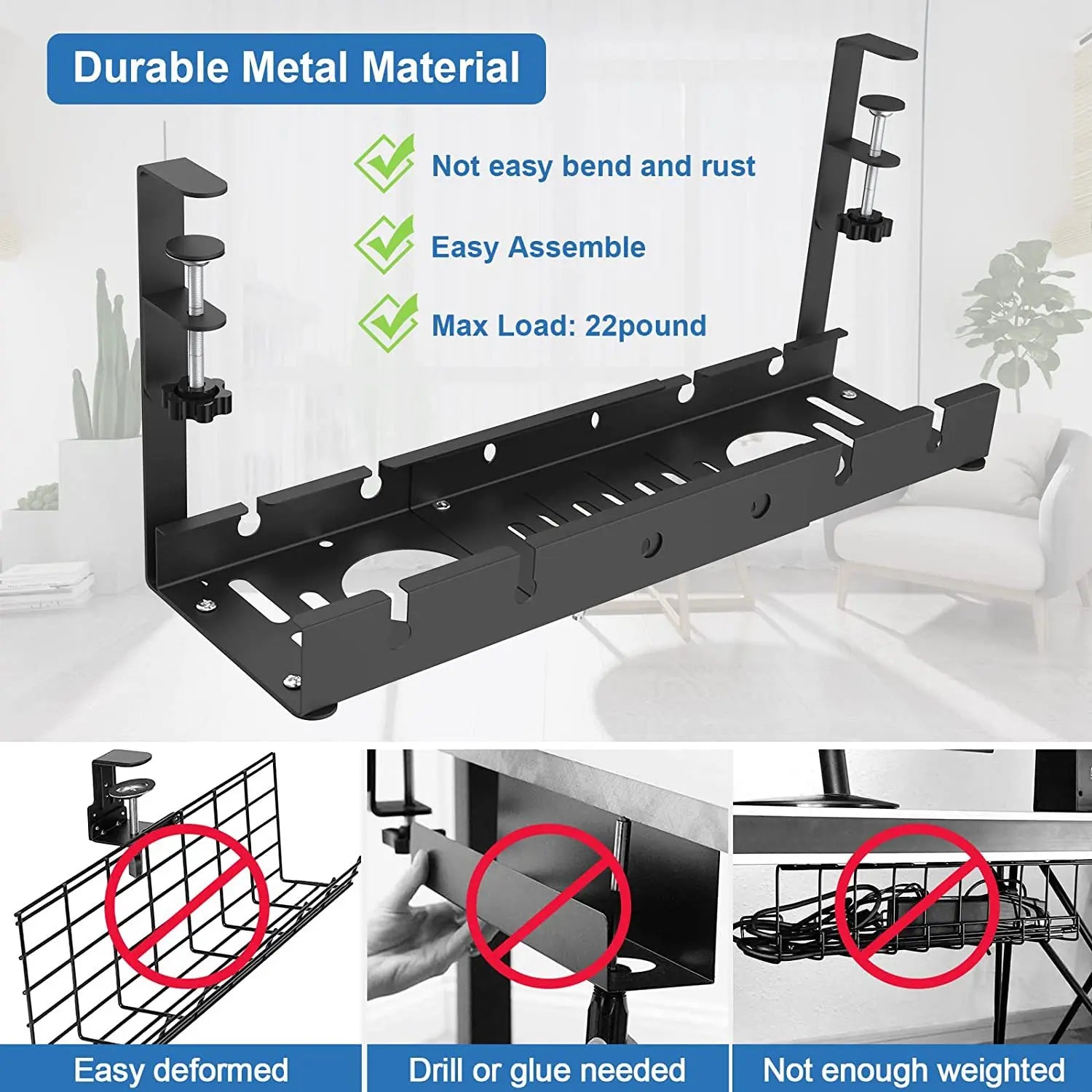 Under Desk Cable Tray Pro